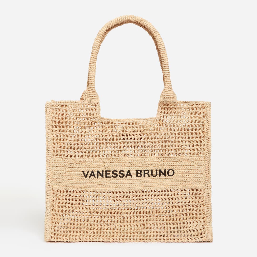 Grand Panier Raphia Crocheté - Sable Noir - Femme - Vanessa Bruno